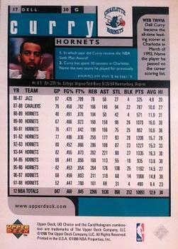 1998-99 UD Choice - Choice Reserve #17 Dell Curry Back