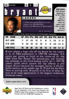 1998-99 UD Choice - Choice Reserve #69 Kobe Bryant Back