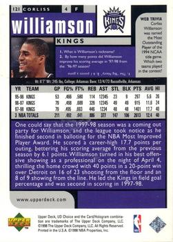 1998-99 UD Choice - Choice Reserve #121 Corliss Williamson Back