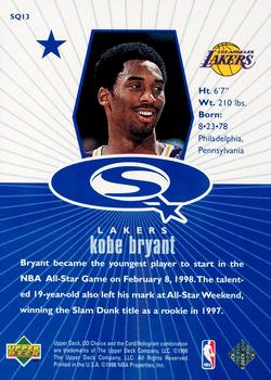 1998-99 UD Choice - StarQuest Blue #SQ13 Kobe Bryant Back