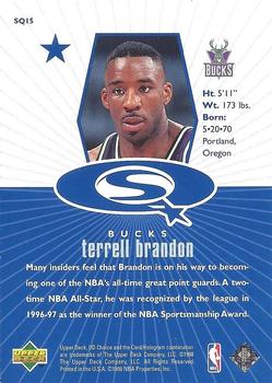 1998-99 UD Choice - StarQuest Blue #SQ15 Terrell Brandon Back