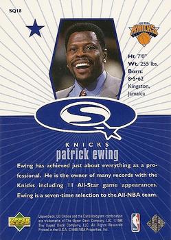 1998-99 UD Choice - StarQuest Blue #SQ18 Patrick Ewing Back