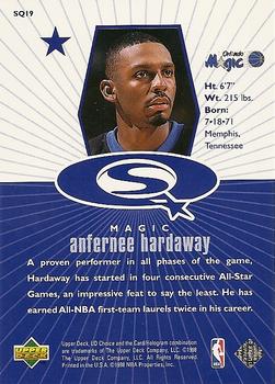 1998-99 UD Choice - StarQuest Blue #SQ19 Anfernee Hardaway Back