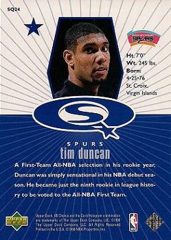 1998-99 UD Choice - StarQuest Blue #SQ24 Tim Duncan Back