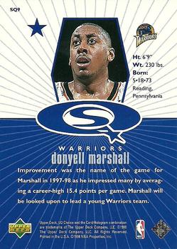 1998-99 UD Choice - StarQuest Blue #SQ9 Donyell Marshall Back