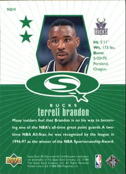 1998-99 UD Choice - StarQuest Green #SQ15 Terrell Brandon Back
