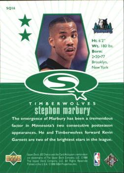 1998-99 UD Choice - StarQuest Green #SQ16 Stephon Marbury Back