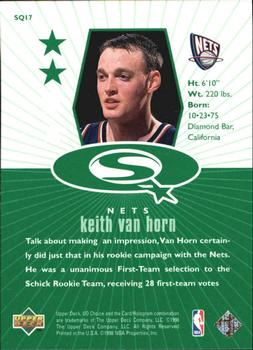1998-99 UD Choice - StarQuest Green #SQ17 Keith Van Horn Back