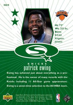 1998-99 UD Choice - StarQuest Green #SQ18 Patrick Ewing Back