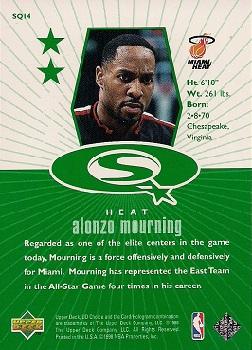 1998-99 UD Choice - StarQuest Green #SQ14 Alonzo Mourning Back