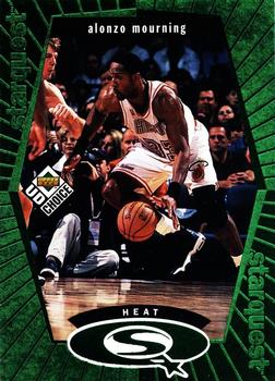 1998-99 UD Choice - StarQuest Green #SQ14 Alonzo Mourning Front
