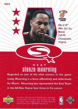 1998-99 UD Choice - StarQuest Red #SQ14 Alonzo Mourning Back