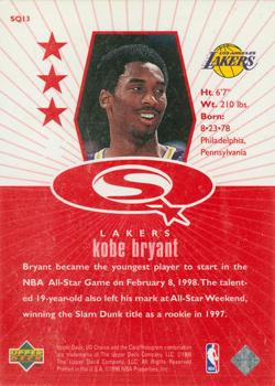 1998-99 UD Choice - StarQuest Red #SQ13 Kobe Bryant Back