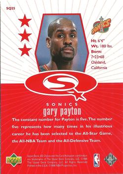 1998-99 UD Choice - StarQuest Red #SQ25 Gary Payton Back
