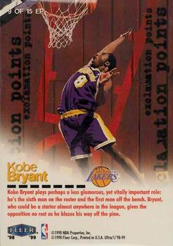 1998-99 Ultra - Exclamation Points #9 EP Kobe Bryant Back