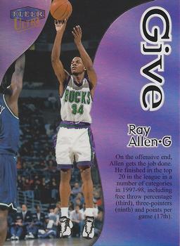 1998-99 Ultra - Give and Take #6GT Ray Allen Front
