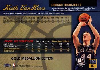 1998-99 Ultra - Gold Medallion #1G Keith Van Horn Back