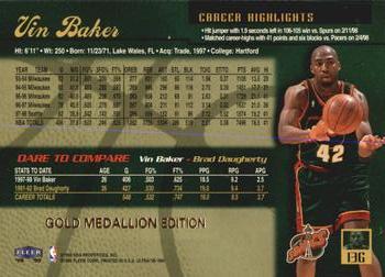 1998-99 Ultra - Gold Medallion #13G Vin Baker Back
