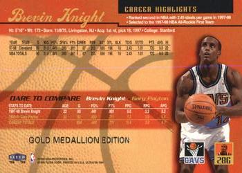 1998-99 Ultra - Gold Medallion #28G Brevin Knight Back