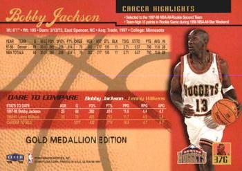 1998-99 Ultra - Gold Medallion #37G Bobby Jackson Back