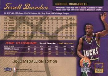 1998-99 Ultra - Gold Medallion #40G Terrell Brandon Back