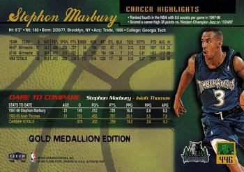 1998-99 Ultra - Gold Medallion #44G Stephon Marbury Back