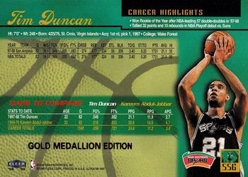 1998-99 Ultra - Gold Medallion #55G Tim Duncan Back
