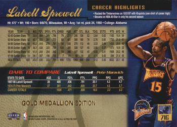 1998-99 Ultra - Gold Medallion #71G Latrell Sprewell Back