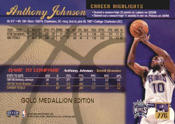 1998-99 Ultra - Gold Medallion #77G Anthony Johnson Back