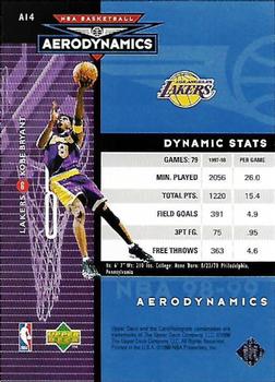 1998-99 Upper Deck - Aerodynamics #A14 Kobe Bryant Back