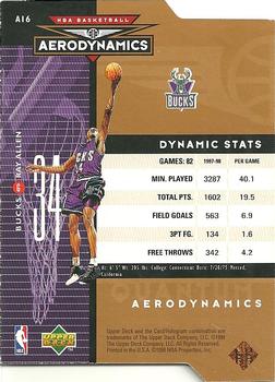 1998-99 Upper Deck - Aerodynamics Tier 1 (Quantum Bronze) #A16 Ray Allen Back