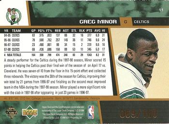 1998-99 Upper Deck - UD Exclusives Bronze #11 Greg Minor Back