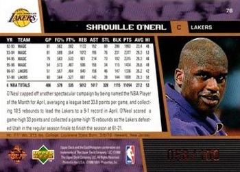 1998-99 Upper Deck - UD Exclusives Bronze #76 Shaquille O'Neal Back