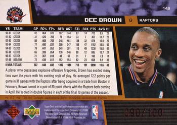 1998-99 Upper Deck - UD Exclusives Bronze #149 Dee Brown Back