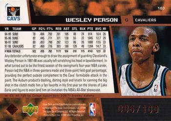 1998-99 Upper Deck - UD Exclusives Bronze #183 Wesley Person Back