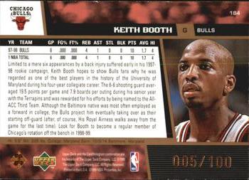 1998-99 Upper Deck - UD Exclusives Bronze #184 Keith Booth Back