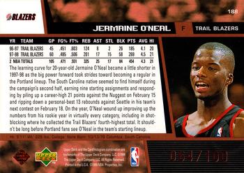 1998-99 Upper Deck - UD Exclusives Bronze #188 Jermaine O'Neal Back