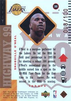 1998-99 Upper Deck - UD Exclusives Bronze #309 Shaquille O'Neal Back