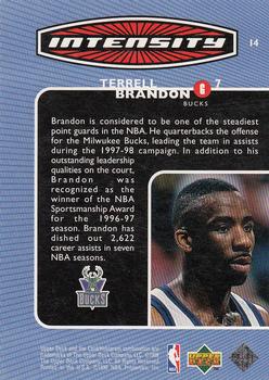 1998-99 Upper Deck - Intensity #I4 Terrell Brandon Back