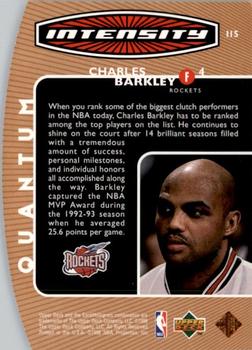 1998-99 Upper Deck - Intensity Tier 1 (Quantum Bronze) #I15 Charles Barkley Back