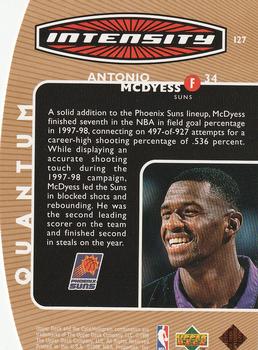 1998-99 Upper Deck - Intensity Tier 1 (Quantum Bronze) #I27 Antonio McDyess Back