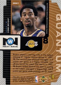 1998-99 Upper Deck - Next Wave Tier 1 (Quantum Bronze) #QNW1 Kobe Bryant Back
