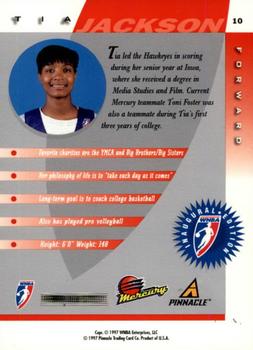1997 Pinnacle Inside WNBA #10 Tia Jackson Back