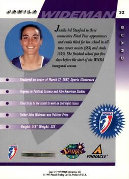 1997 Pinnacle Inside WNBA #32 Jamila Wideman Back