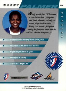 1997 Pinnacle Inside WNBA #41 Wendy Palmer Back