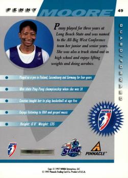 1997 Pinnacle Inside WNBA #49 Penny Moore Back