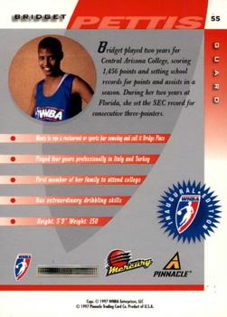 1997 Pinnacle Inside WNBA #55 Bridget Pettis Back