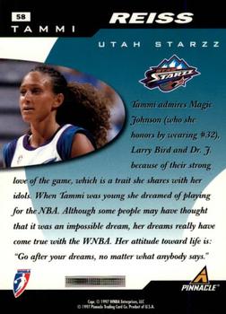 1997 Pinnacle Inside WNBA #58 Tammi Reiss Back