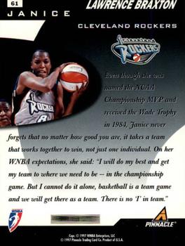 1997 Pinnacle Inside WNBA #61 Janice Lawrence Braxton Back