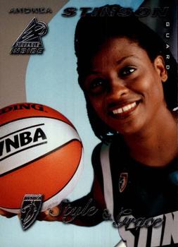 1997 Pinnacle Inside WNBA #77 Andrea Stinson Front
